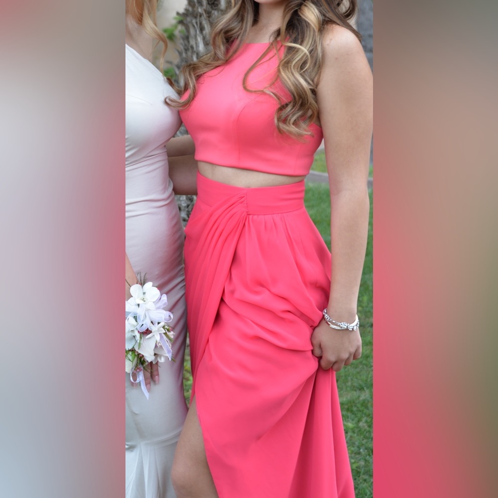 Aqua Two Piece Gown Coral